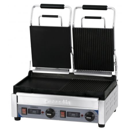 Dubbele Panini Grill Premium | Glad/Glad & Geribbeld/Geribbeld met timer