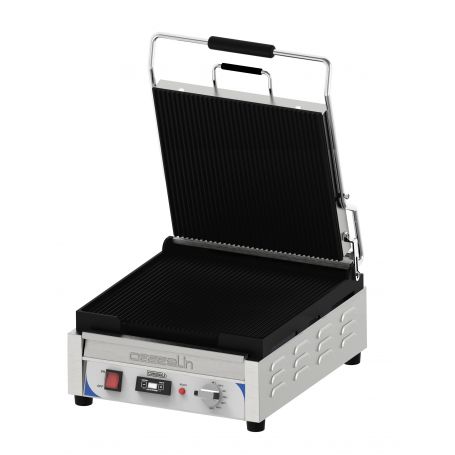 Contact grill premium geribbeld-geribbeld met timer - XL