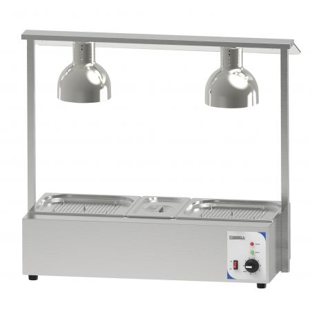 Verwarmd snij-station met dubbele bain marie