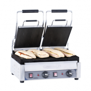Grade B - Grill Panini double Premium Rainurée - Rainurée