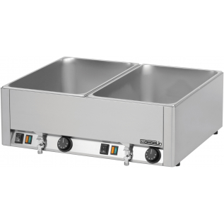 Double bain-marie GN 1/1 with 2 drain taps