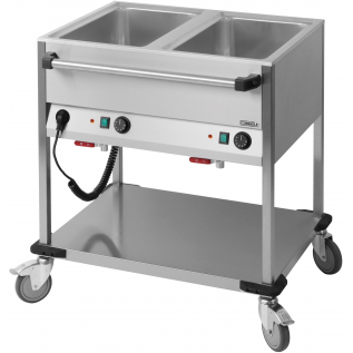 Bain-marie trolley water-heated 2 x GN 1/1